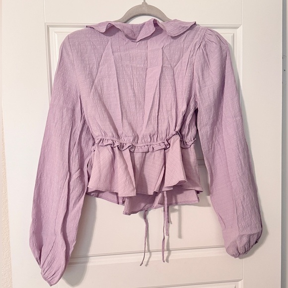 TOPSHOP Lavender Ruffle Blouse - Picture 5 of 5
